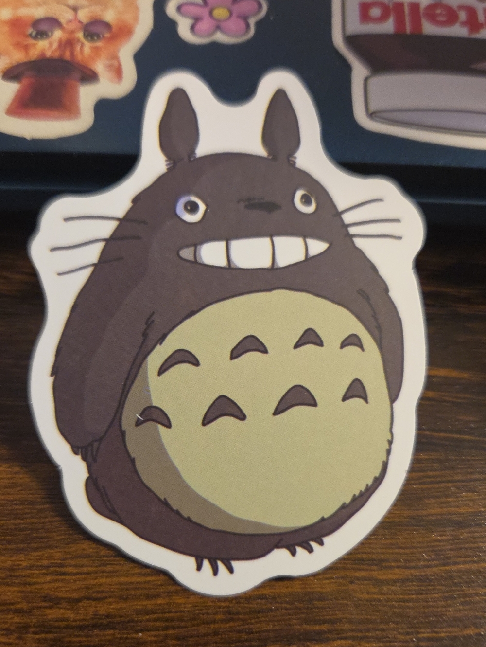 Brown and Cream Cat Sticker - Unbranded Cute Totoro-Inspired Design